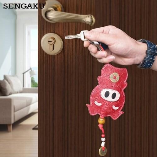 Handmade Genuine Leather Keychain cute Car Key Holder Organizer Bag Pull-Style Keys Box