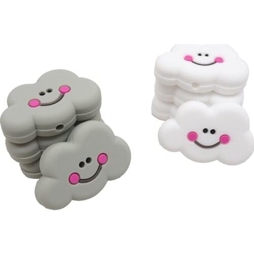 Chengkai 50pcs Silicone Cloud Teether Beads DIY Baby Mini Cartoon Teething Montessori Sensory Toy Pacifier Jewelry Making Beads