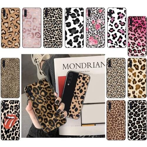 Luxury Fashion Soft Black Cover Leopard Print Phone Case For Samsung Galaxy A 51 52 50 12 72 30 31 21S 70 20e 40 71 32 5G Funda
