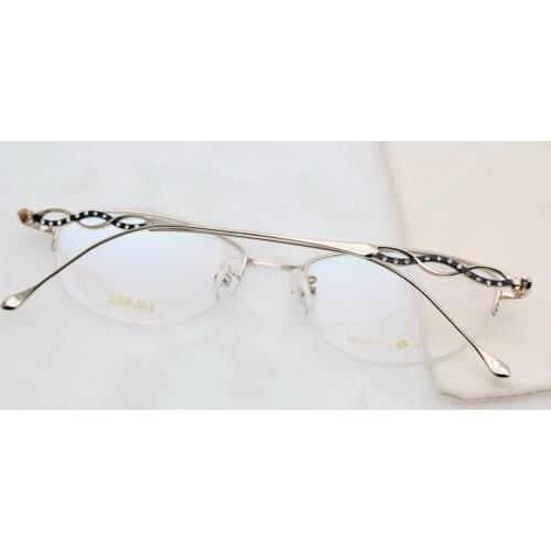 Pure Titanium Eye Glasses Frame Brand Designer Clear Glasses Diamond Womens Iced Out Spectacles Optical Fill Prescription