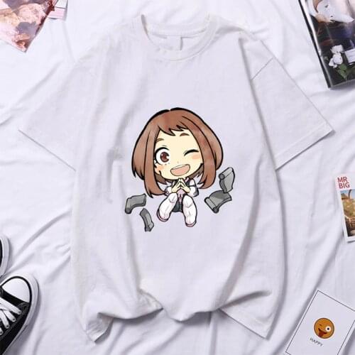 OCHACO URARAKA Print T-shrits My Hero Academia Oversized T-shirt Gothic Clothes Japan Manga Mens Clothing Harajuku Womens Shirt
