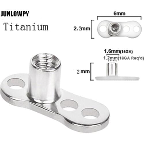 JUNLOPWY G23 Titanium Micro Dermal Anchor Base 316L Stainless Steel Piercings Skinner Driver Dermal Anchor Body Piercing Jewelry