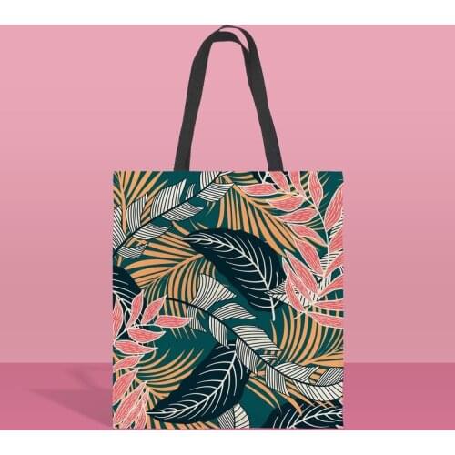 Summer Style Beach Leisure Tote Bag Canvas Bag Plant Printing Tote Bag