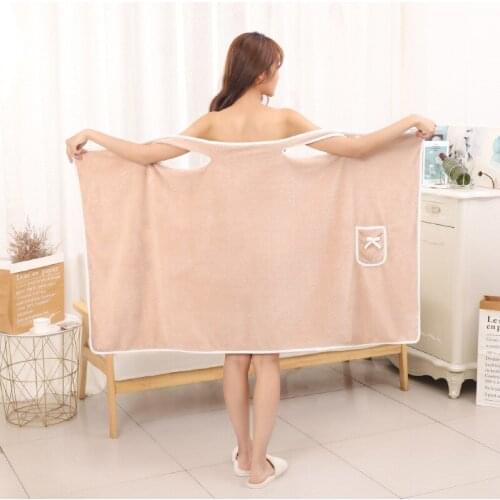Wearable Bath Towels Superfine Fiber Towels Soft Absorbent Chic Towel for Autumn Winter Hotel Home Bathroom Gifts Women Bathrobe