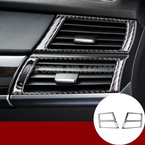Carbon Fiber Dashboard Side Air Vent Outlet Trim Cover For X5 E70 2008-2013 For BMW X6 E71 2009-2014 4pc Car accesories interior