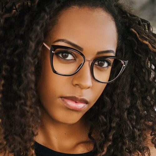 Cat Eye Anti Blue Light Computer Glasses For Women Transparent 2021 New Trendy Reading Gaming Glasses Woman Ladies Eyeglasses