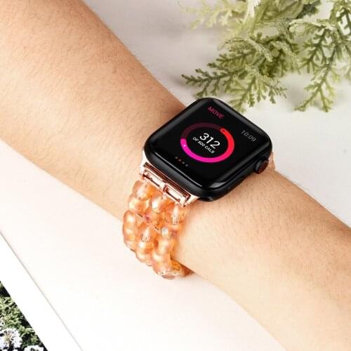 Elastic Pearl Strap for Apple Watch Band 44mm 42mm 38mm 40mm Bracelet Replacement Iwatch Series SE 6 5 4 3 2 1 accessories belt