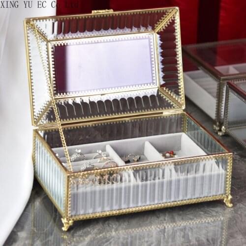 Ring Jewelry Storage Box with Lid Dustproof Jewelry Flannel Storage Box European-style Small Luxury Nordic Style Storage Box