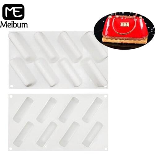 Meibum Silicone Cake Mold Milky Muffin Pastry Pan 8 Cavity Shoulder Bag Shaped Mousse Dessert Mould Cake Decoration Baking Tools