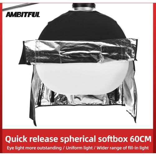 AMBITFUL 60cm Collapsible Sphere Softbox Paper Lantern Ball Shape Globe Diffuser for Bowens Elinchrom Prodoto Mount Studio Flash