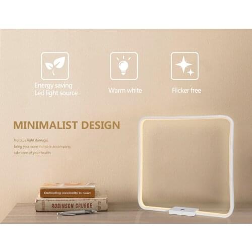 Modern Square LED Table Lamp 14.4W Acrylic Minimalist Decorative Desk Lamp For Bedroom Living Room Eye-protect Reading Lamp