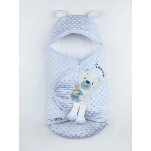 Baby Girls Boys Bear Toy Comfortable Sleeping Bag Swaddle with Bottom Opening Chickpea Embossed Soft Envelope Bed Cute Babies