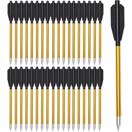 60Pcs 6.3'' Arrows Hollow Aluminum Body Hunting Archery Broadheads For 50 lb/80 lb Crossbow Pistol Outdoor Accurate Bolt Arrow