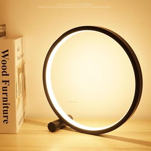 LED Table Lamp Stepless Dimming Circular Acrylic Desk Lamp For Living Room Bedroom Bedside Decoration Home Lighting Night Light
