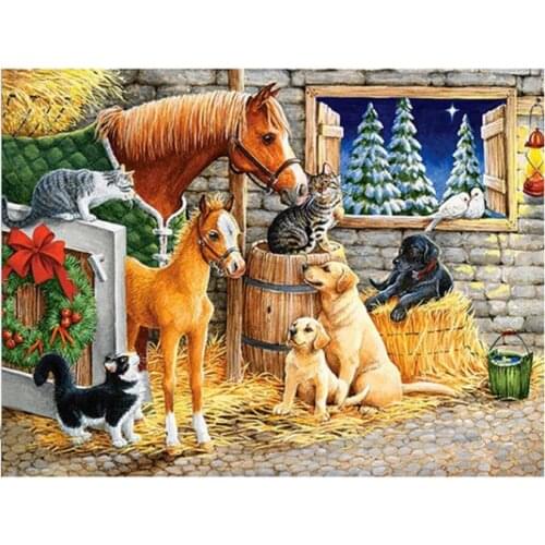 Animals horse diamond painting labrador dog pmosaic embroidery kids toys rhinestone picture puzzle toy drawing wall decor gifts