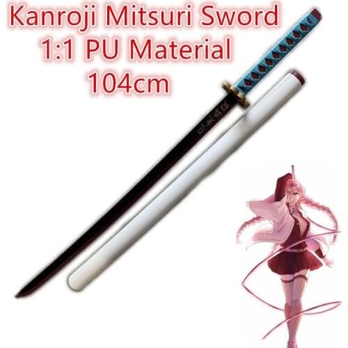 1:1 Kanroji Mitsuri Sowrd Demon Slayer Weapon Kimetsu no Yaiba Sword Cosplay Ninja Knife 104cm Weapon Prop Anime Model