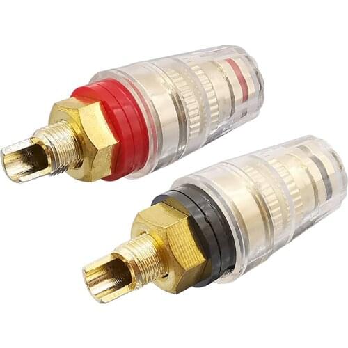 1Pair/2Pcs 4mm Mini Banana Plug Binding Post Wire Connectors Gold Plated 4mm HIFI Audio Speaker Jack Socket Terminal Amplifier