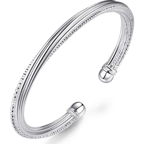 100% 925 sterling silver new fashion ladies' bangles wholesale women jewelry birthday gift drop shipping Anti allergy