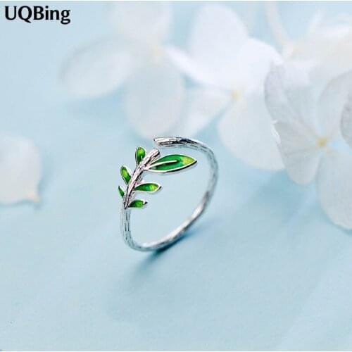 2019 Fashion 925 Sterling Silver Leaves Ring Jewelry Christmas Gift Women Jewelry Finger Rings