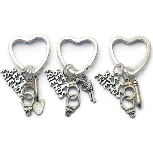 Best Friend Key Chains Police Graduation Gift For Police Officer Hand Cuff Gun Keychain Bullet Keychain Police Gifts