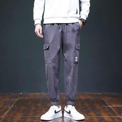 Mens Cargo Pants Men 2021 Spring New Solid Color Joggers Trousers Street Wear Casual Fashion Sports Pants Trousers Pants For Men