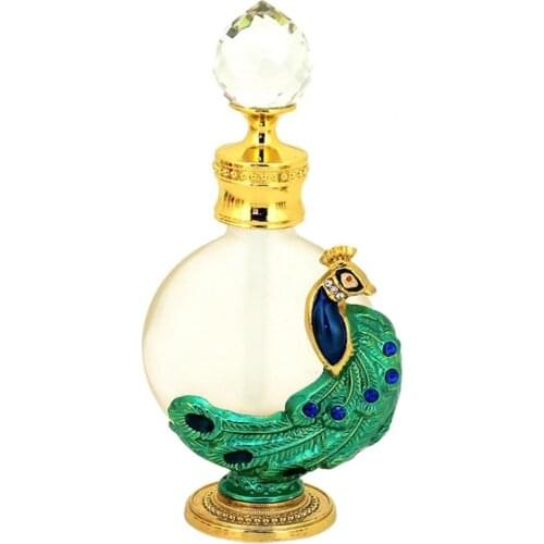 WarmHome 15ml Essential Oil Bottle Antiqued Refillable Glass Retro Style Empty Perfume Bottle for Makeup