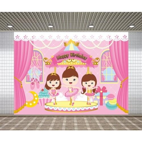 Lyavshi Girl Happy Birthday Party Photography Backdrops Pink Decoration For Photo Studio Photo Background