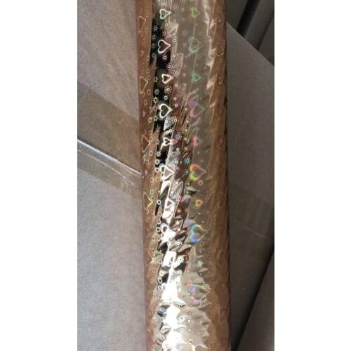 Holographic foil stamping foil gold love pattern hot press on paper or plastic size: 64cm x120m heat stamping film