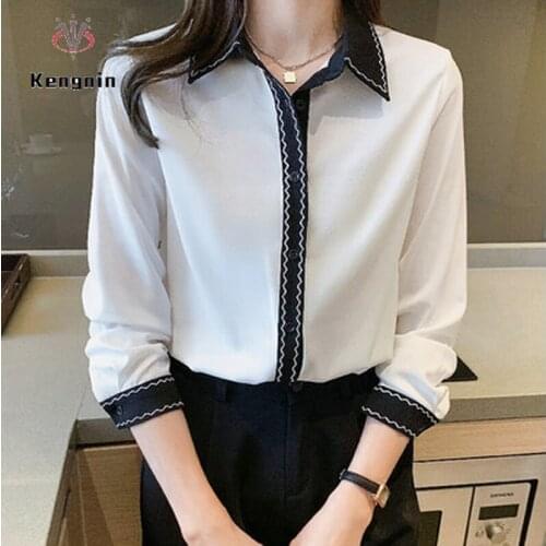 Kengnin Women's Shirts With Embroidery