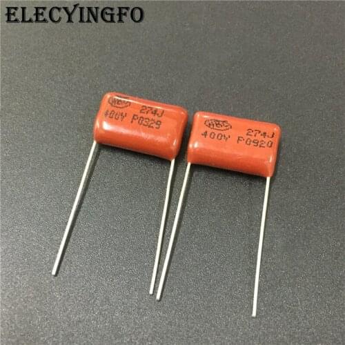 100pcs CBB capacitor 274 400V 274J 0.27uF 270nF P15 CL21 Metallized Polypropylene Film Capacitor