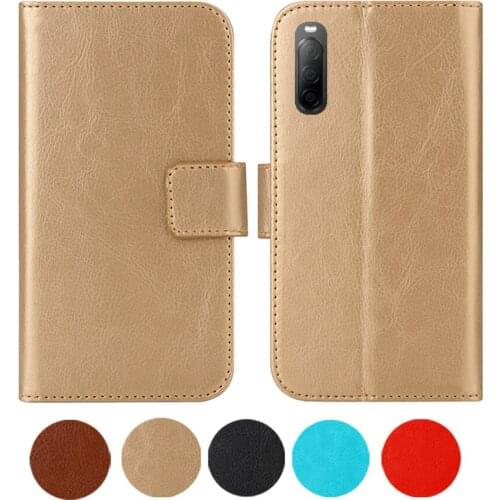 Leather Case For Sony Xperia 10 II 6" Flip Cover Skin Wallet Coque for SONY 10 II Phone Cases Fundas Etui Bags Retro Magnetic