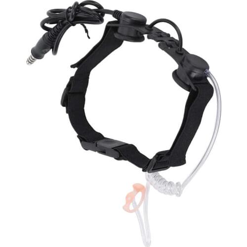 Laryngophone Throat Mic Laryngophone Earpiece with Transparent Air Acoustic Tube Outdoor Headset Throat Earpiece