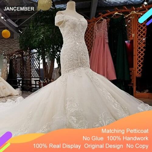 LS02874 mermaid wedding dresses 2020 off shoulder sweetheart lace up trumpet wedding gown with train vestido de noiva sereia