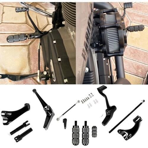 Motorcycle Forward Control Pegs Foot pegs Foot Rests Lever Linkage For Harley Sportster XL883 XL1200 Iron 883 XL883N 2014-2020