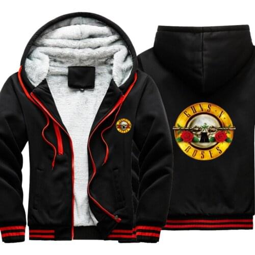 Rock band GUNS and Roses winter outwear windbreak Male Jacket warm hoodie men thick Camouflage Sleeve causal winter Mens Jacket