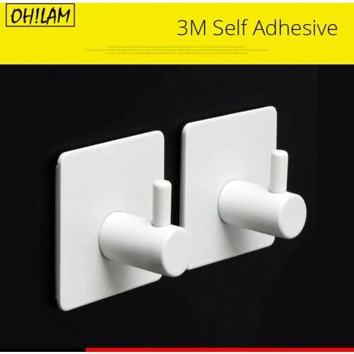 SUS 304 Stainless Steel Bathroom&Kitchen Wall Hook Self-adhesive Wall Door Clothes Coat Hat Hanger Waterproof Towel Hooks