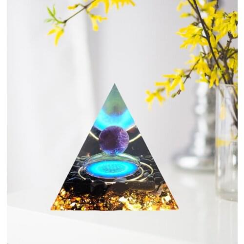 Natural Amethyst Pyramid Figurines Home Office Yoga Studio Decoration Furnishing Article, Handmade