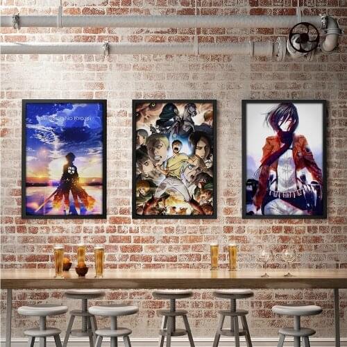 Attack On Titan Posters Japanese Anime Prints Clear Image Room Bar Poster Home Art Painting Decorative Paintings