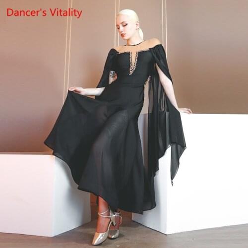 Waltz Dress Sexy Floating Sleeve Dancing Skirt High-end Female Adult Ballroom Dance Professional Competition Costume Dance Wear