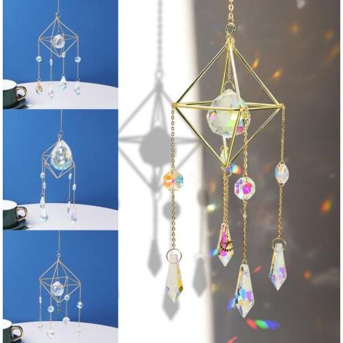 Faux Crystal Pendant Good Refraction Effect Decorative Shock-proof Household Faux Crystal Prism Hanging Ornament for Garden