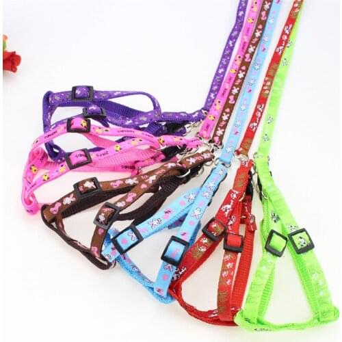3 Size Adjustable Soft Breathable Dog Harness Nylon Patch Cute Harness for Dogs Puppy Collar Cat Pet Dog Chest Strap Leash