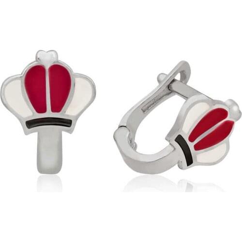 Silverlina Silver Red Crown Children Tag