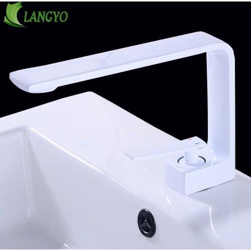 Bathroom sink faucet cold and hot bathroom faucet black water mixer white water tap brass basin faucet mixer