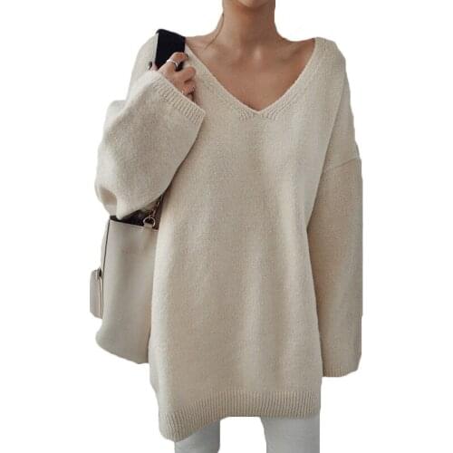 Fall/Winter Sweaters Pullovers Plus Size Womens Clothing 2020 Loose Lazy Style Thin Outer wear Knitted Sweater B