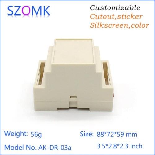 Szomk wall mount plastic din rail enclosure (6 pcs) 88*72*59mm diy electronic plastic housing project case electronics enclosure