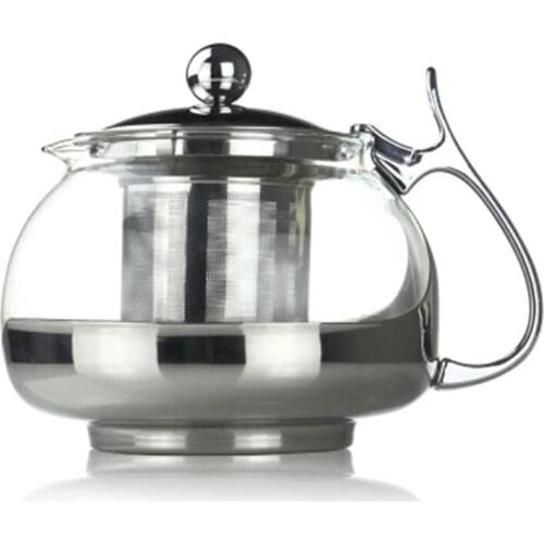 700/1200ML Heat-resistant Glass Tea Infuser Tai Chi Tea Pot With Filter Stainless Steel Faced Modern Infuser Teapot Herbal