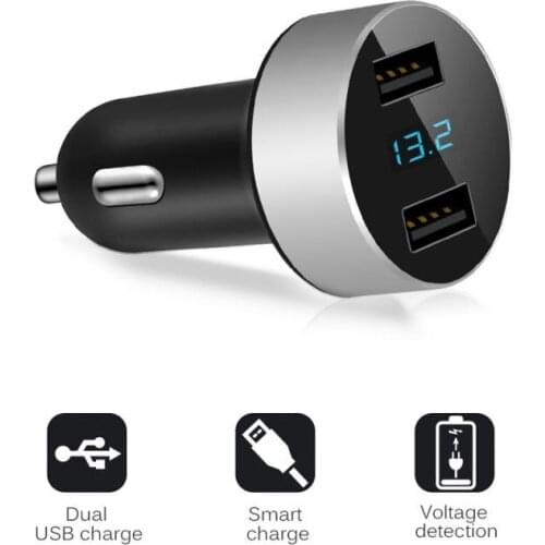 USB Car Charger Fast Charging Adapter Lighter For iPhone Xiaomi Redmi Huawei Samsung Android Phone Car Charger LED Display