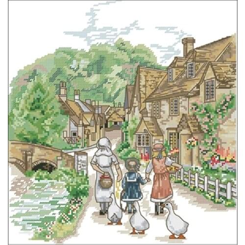 After school patterns Counted Cross Stitch 11CT 14CT 18CT DIY Chinese Cross Stitch Kits Embroidery Needlework Sets