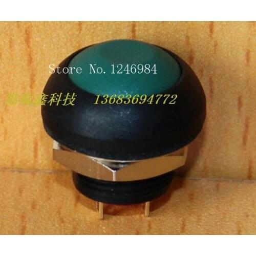 [SA]M12 waterproof switch reset button Taiwan Deli Wei PAS6 green plastic round without lock button normally open switch--50pcs