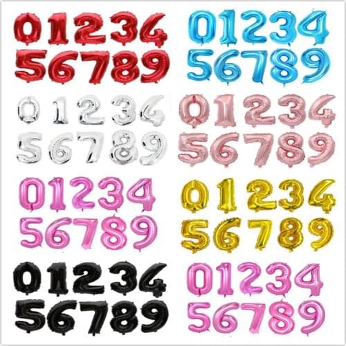 1Pcs/lot 40inch Red Gold Number 0 1 2 3 4 5 6 7 8 9 Foil Balloon for Happy New Year Children Birthday Party Decoration Supply